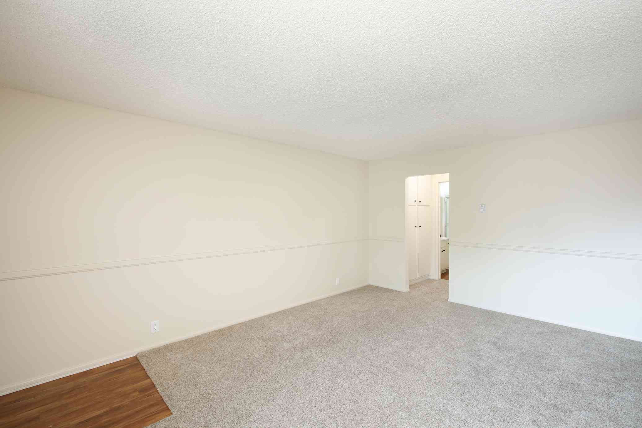 expansive living room with windows